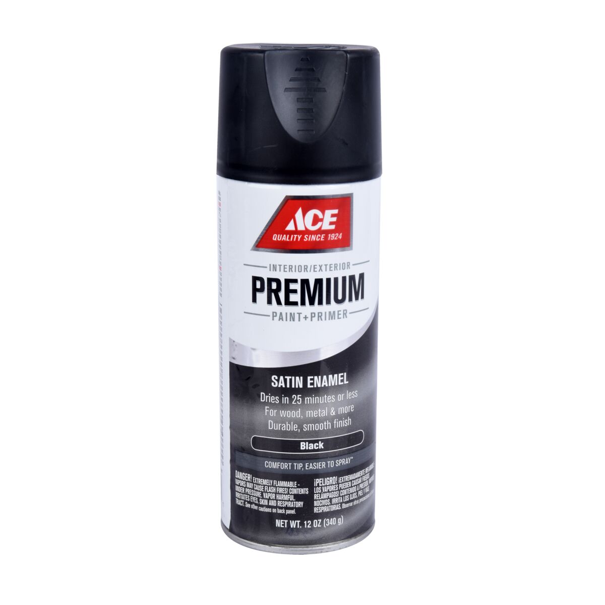 Ace Premium Satin Enamel Spray Paint Black Paints & Stains Paints